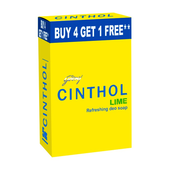 Cinthol Lime Bath Soap – Buy 4 Get 1 Free – 500g