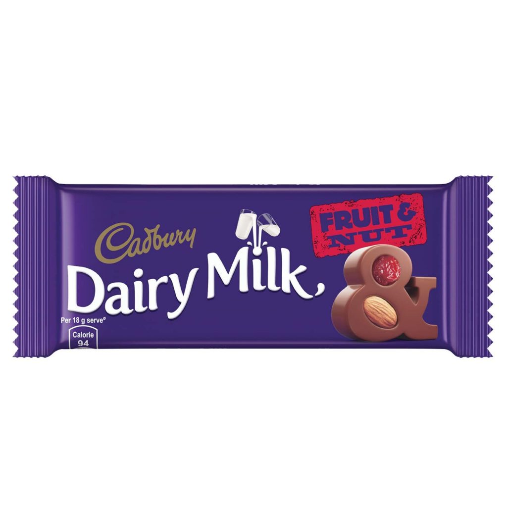 dairy milk fruit and nut large bar