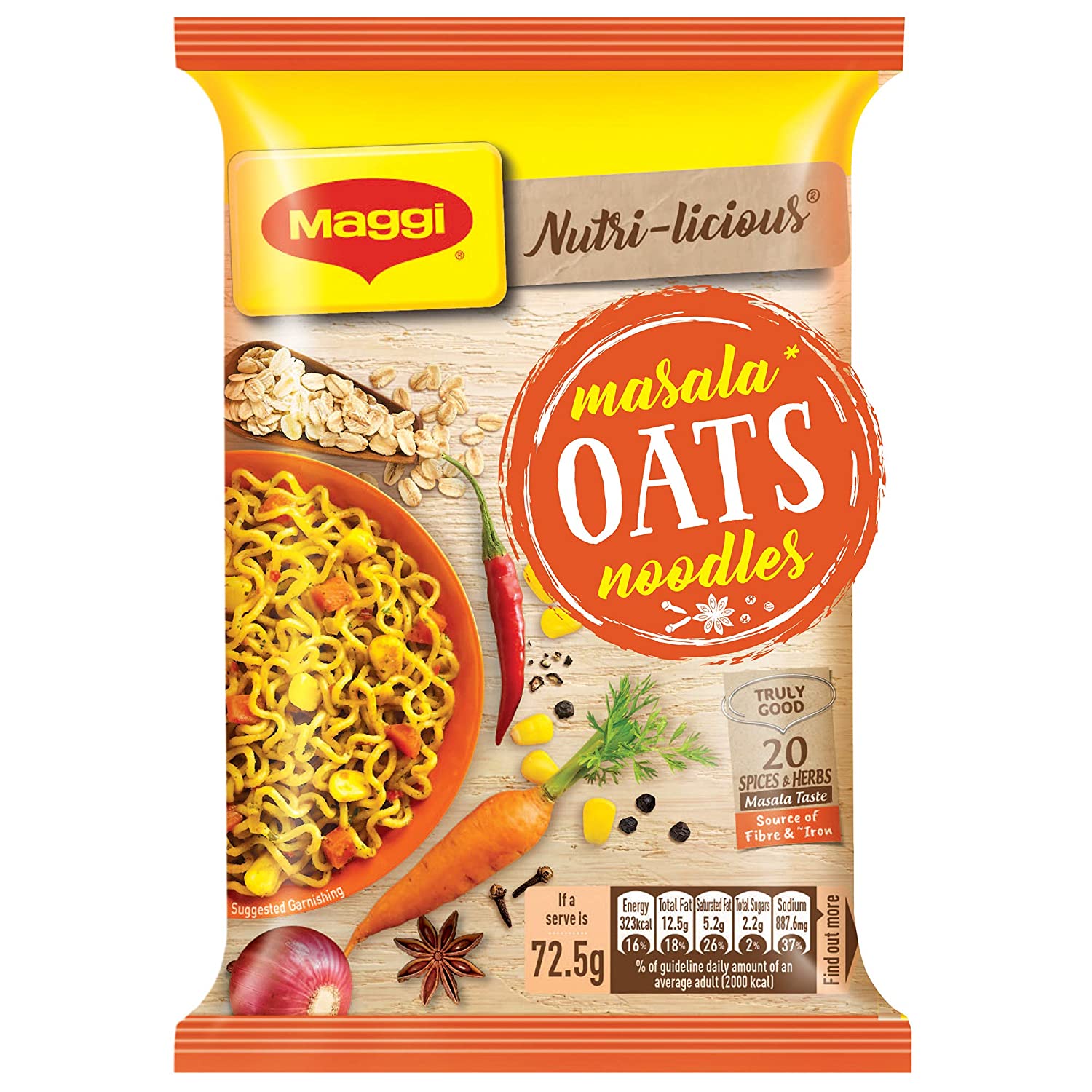MAGGI NUTRI-Licious Masala Oats Noodles – 72.5g Pouch