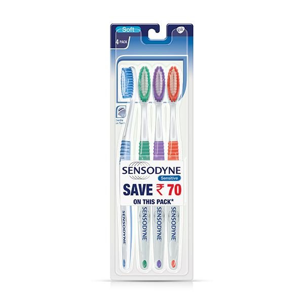 Sensodyne Sensitive Toothbrush With Soft Bristles Pack Of 4's