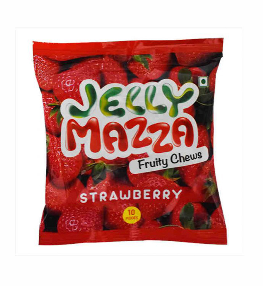 Jelly Mazza Fruity Strawberry Chews : 37 gms