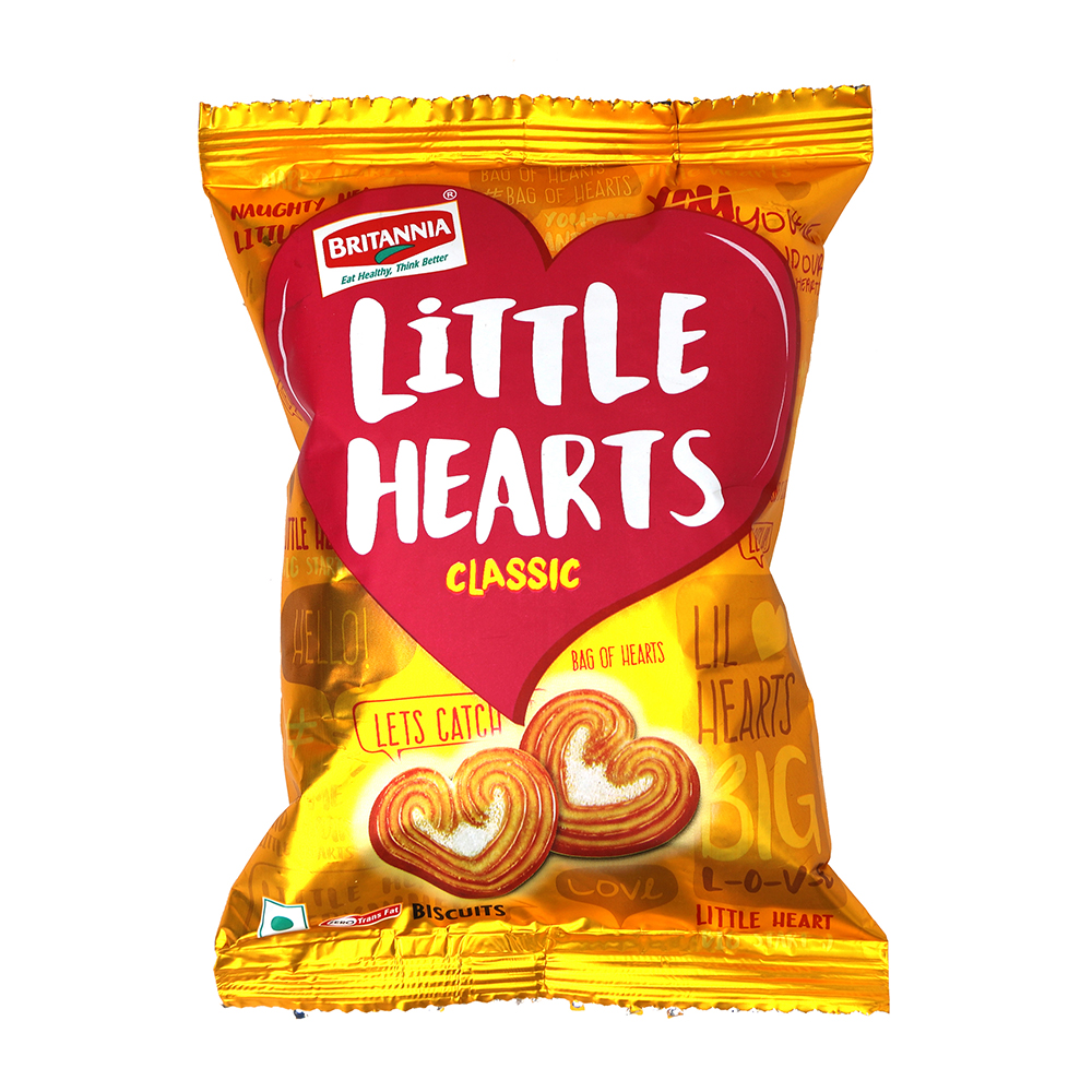 Britannia Little Hearts Biscuits – Classic, 75g Pouch