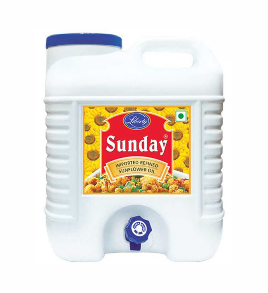 Sunday refined sunflower oil 15 litre Jar with Tap