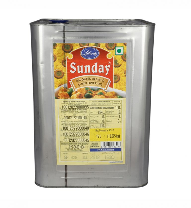 Sunday Sunflower Refined Oil 15L Tin Apna Food Market