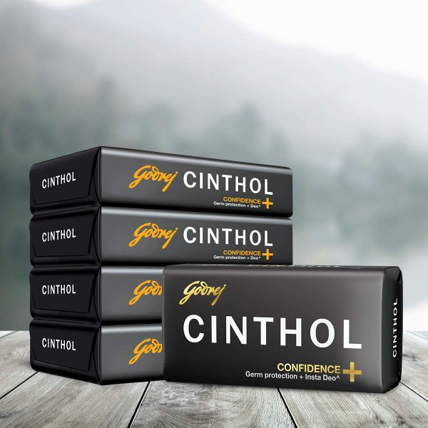 Cinthol Confidence+ Bath Soap, 100g (Pack of 4) + 100g FREE